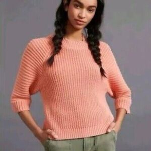 Anthropologie Maeve Makenzie Sweater, XS, Coral